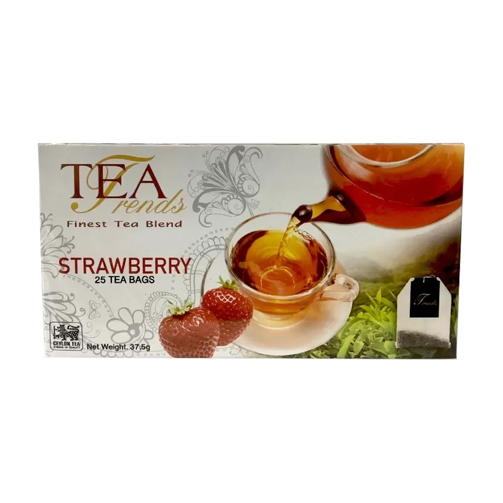 ชาดำ กลิ่นสตรอเบอรี่ กล่องละ 25 ซอง Tea Trends Black tea strawberry