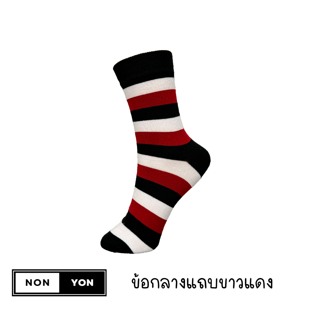 (1คู่) ถุงเท้าวินเทจผู้ชายหนาข้อกลาง ML395 FREESIZE รูปที่ 2