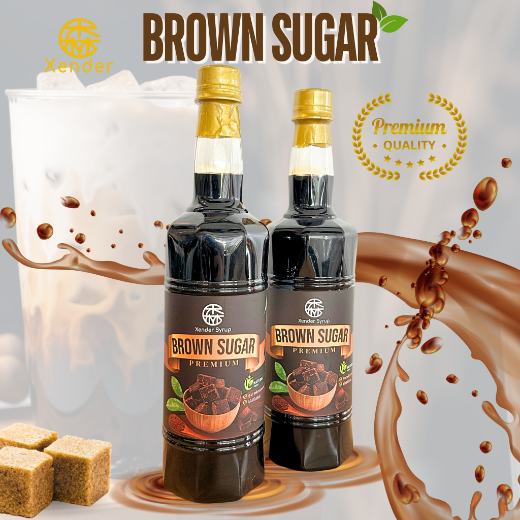 ไซรัปบราวน์ชูการ์ น้ำตาลดำบราวชูการ์ Xender  นำเข้าจากไต้หวัน เข้มข้น บราวชูก้า น้ำตาลดำ นำเข้าจากไต