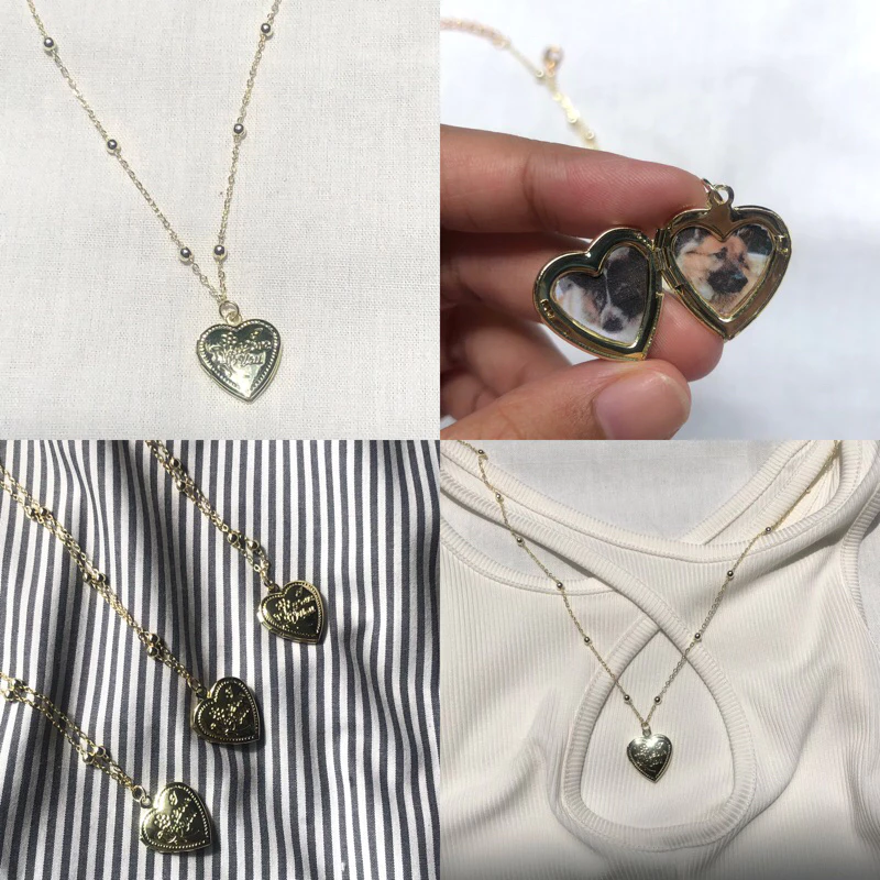 สร้อยคอล็อคเก็ตจี้หัวใจ ใส่รูปได้ ทอง14k✨