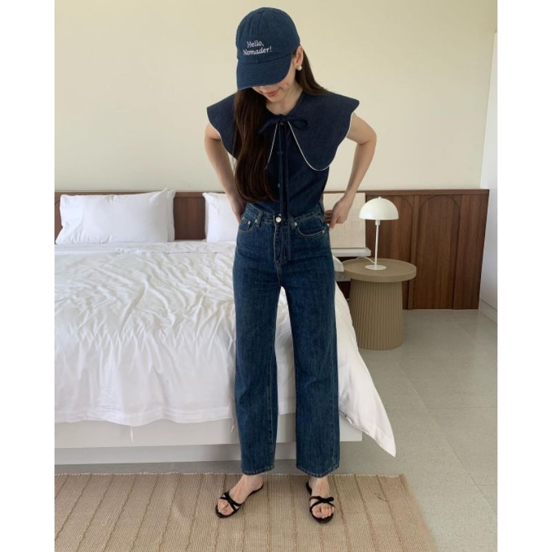 nomade.bkk ​ꔛ💡 [มือ2]  Nomatter denim top  สียีนส์เข้ม