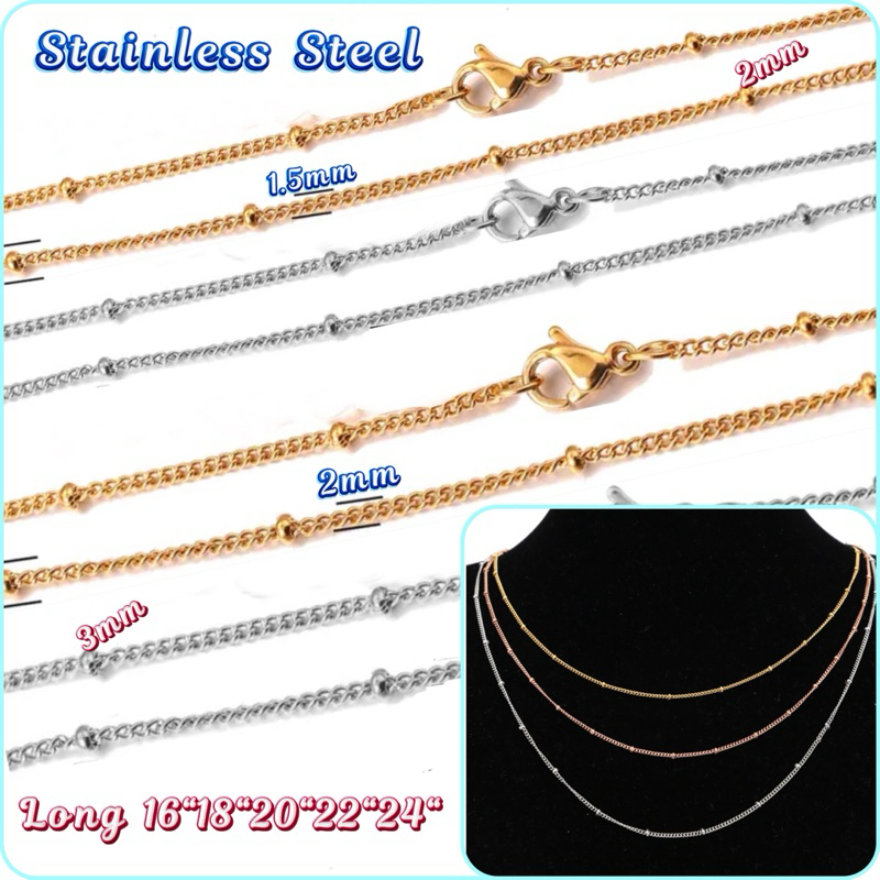 LN04 สร้อยคอสแตนเลสแท้ 100%