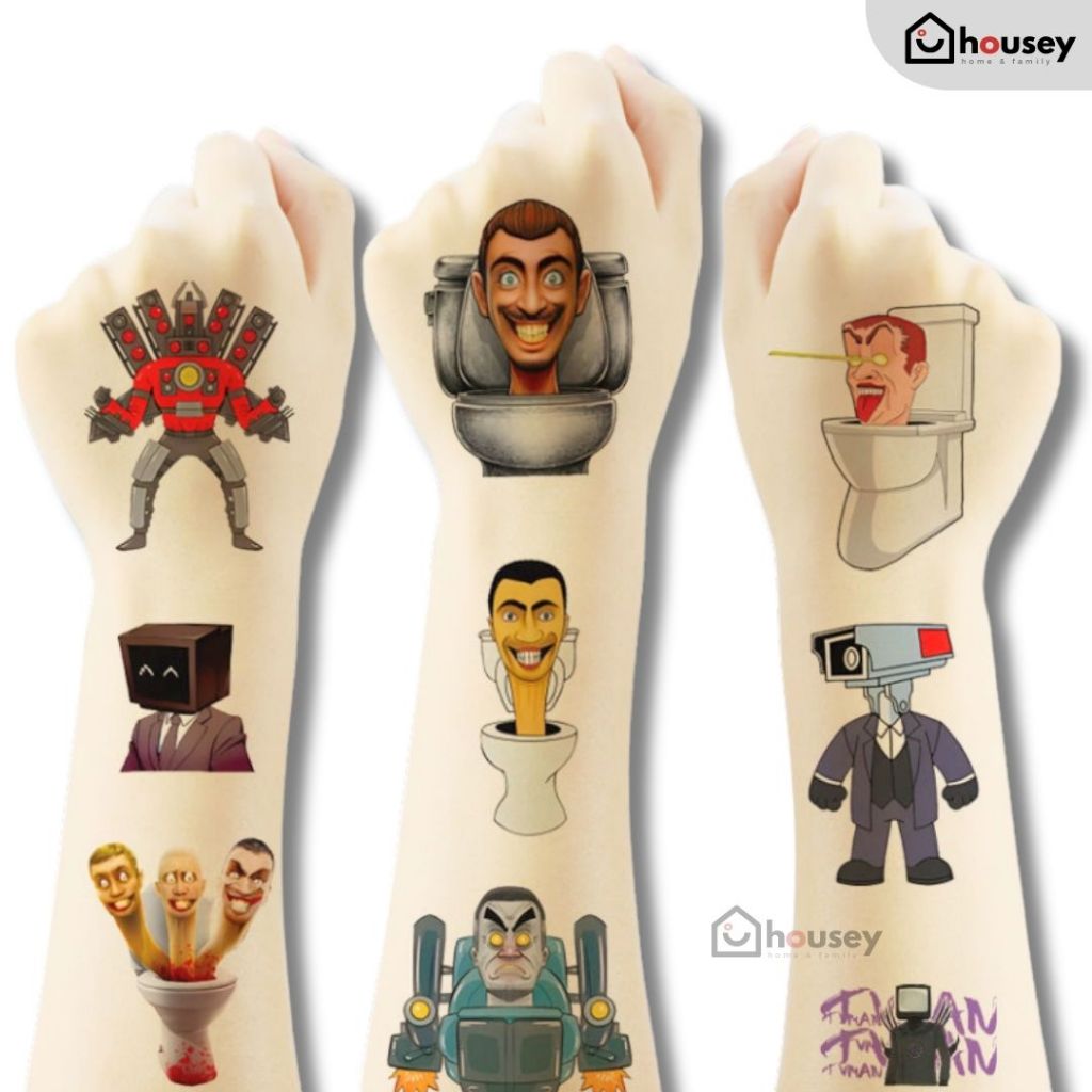 [ส่งไวจากนนท์] แทททู สกิบิดี้ มายคราฟ นินจาโก | Skibidi Toilet Minecraft Ninjago Avengers Temporary Tattoo