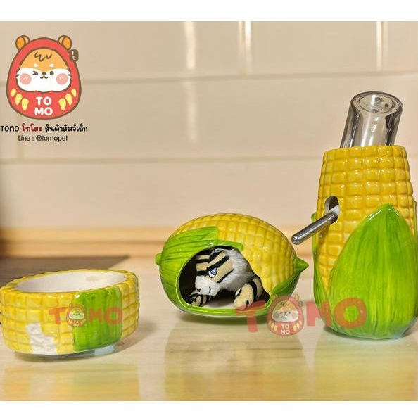 ร้านโทโมะ บ้านหลบ เซรามิค ข้าวโพด สำหรับ แฮมสเตอร์ เจอร์บิล
