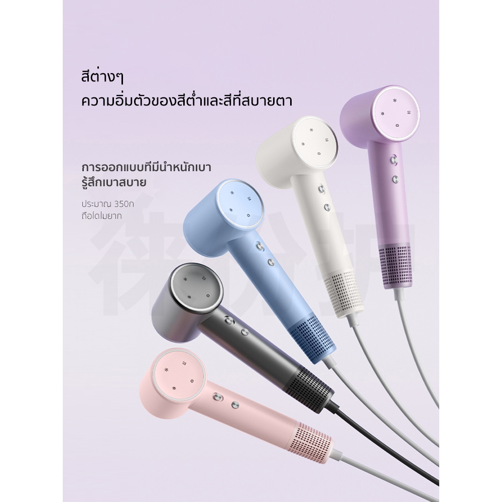 ไดร์เป่าผม High Speed Hair Dryer 1600W ไอออนลบที่มีความเข้มข้นสูง 200 ล้านตัวปรับแรงลมได้ 2 ระดับ 4 โหมดการทำงาน
