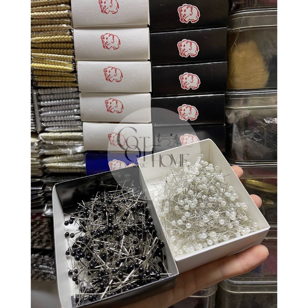 เข็มหมุดกล่องกระดาษ ตรา Pearl Pins กล่องกระดาษ (กล่องละ400ตัว) พร้อมส่ง