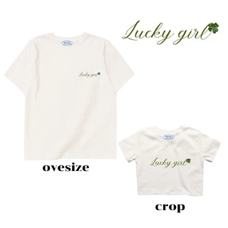 Resign.studio เสื้อยืด Crop & Oversize - Lucky girl