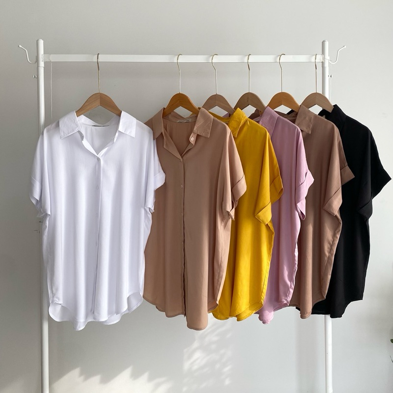 เชิ้ตแขนสั้นผ้าสปันใส่สบายไม่ร้อน(อก44นิ้ว)