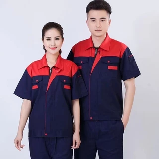 เสื้อชุดทำงานฤดูร้อน สามารถสวมใส่ได้สำหรับผู้ชายและผู้หญิง เสื้อเชิ้ตเวิร์กช็อปช่างเทคนิคแขนสั้นบาง ทนต่อการสึกหรอ S-3XL