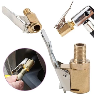 หัวเติมลม แบบกดล็อก แบบสั้น ทองเหลือง อะแดปเตอร์หัวฉีดเกลียว 7.5mm.