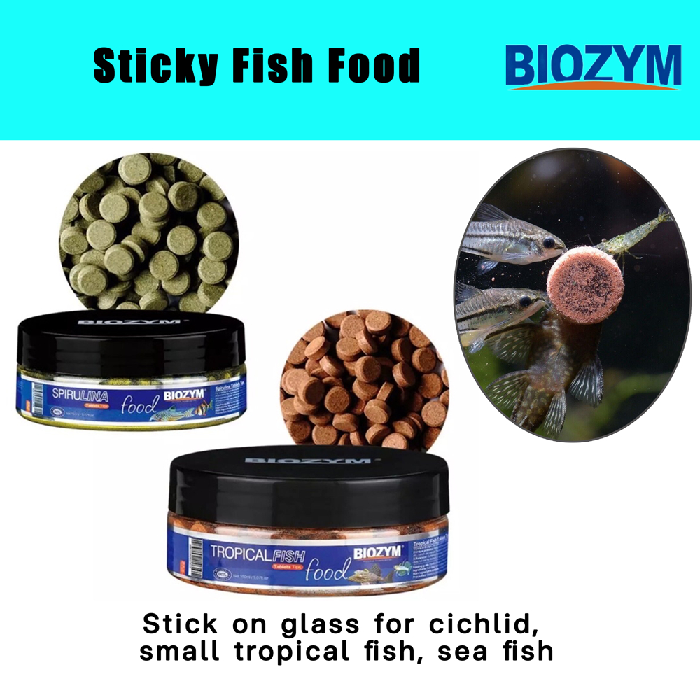 Biozym Sticky Tropical, Spirulina Fish Food อาหารปลาแบบแปะกระจก