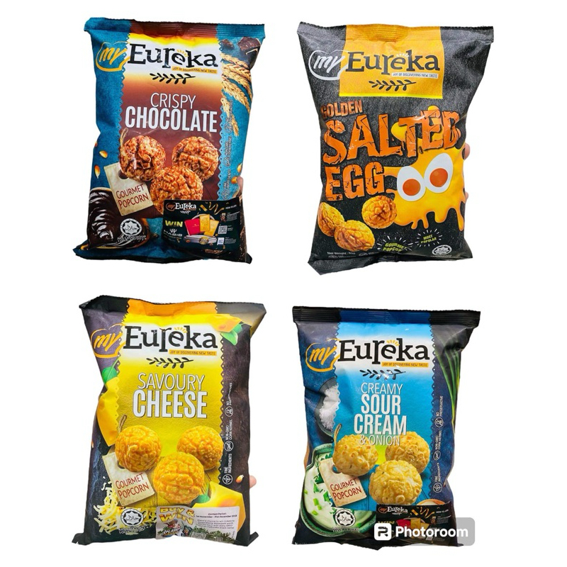 ป๊อบคอร์น Eureka Golden Salted Eee 80g.  Chocolate/Cheese/Salteb egg/Sour cream