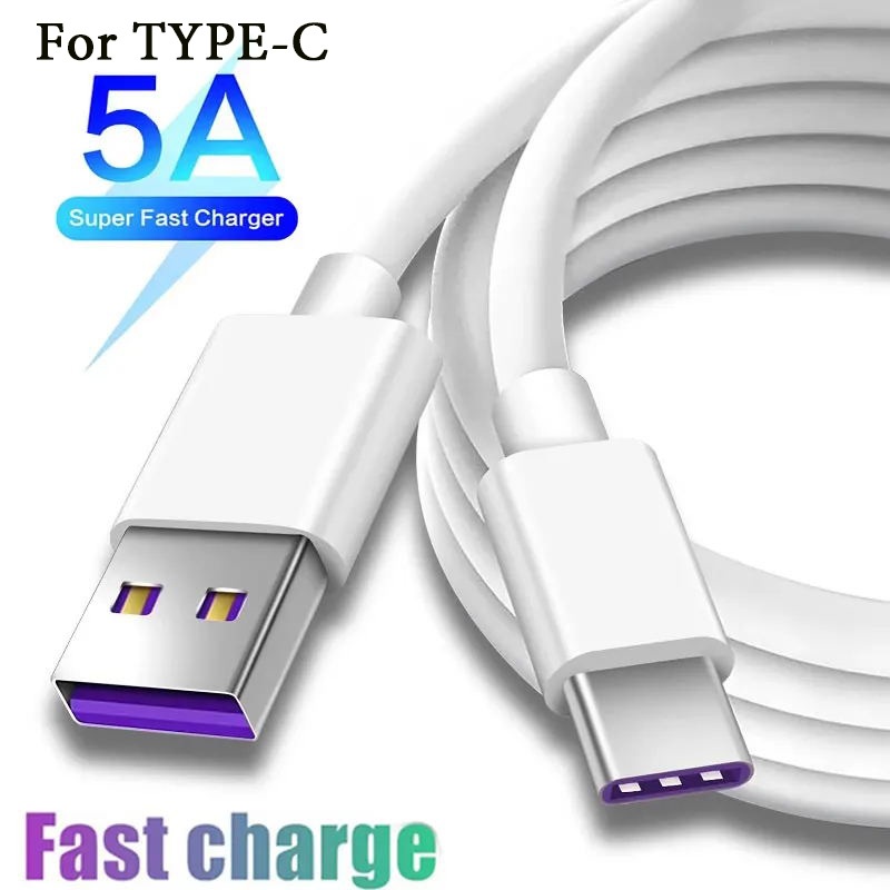 สายชาร์จ USB แบบชาร์จเร็วสำหรับ Type C ความยาว 0.5/1/1.5/2/3 เมตร สายชาร์จมือถือและส่งข้อมูลขนาด 5A