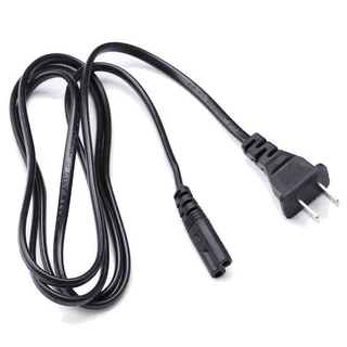 สาย AC 2 รูสาย วิทยุ 2 รู ยาว 1.5 เมตร พร้อม ปลั๊กเสียบ 2 ขาแบน 6A 250V สีดำ สายไฟ AC ปริ้นเตอร์ ลำโพง