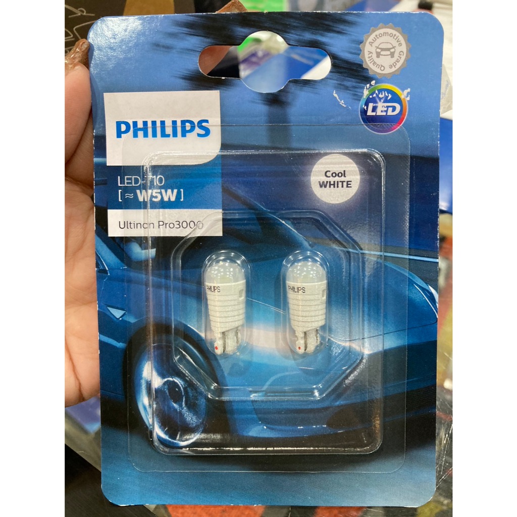 หลอดไฟหรี่ Philips LED-T10{w5w}  Ultinon Pro3000 (6000K) ของแท้ PHILIPS 100%