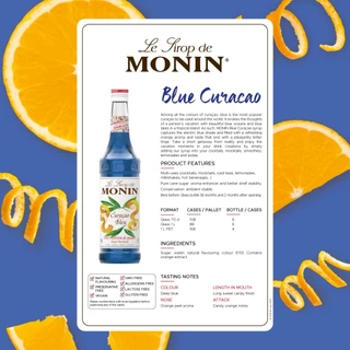 MONIN Blue Curacao Syrup น้ำเชื่อมกลิ่นบลูครูราโซ่ 700ml.