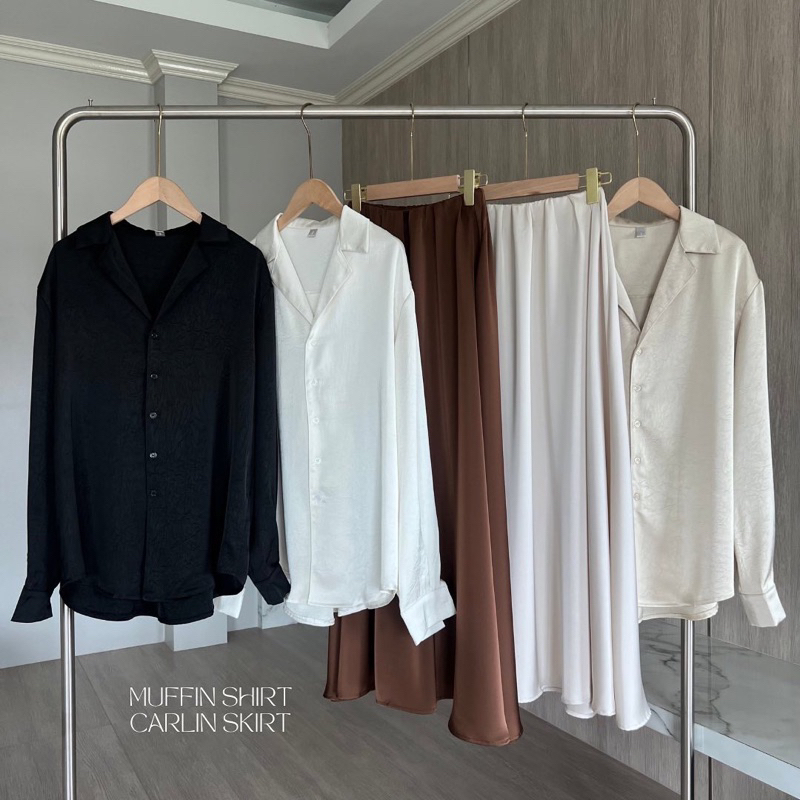 Muffin shirt x Carlin skirt เสื้อเชิ้ตและกระโปรง