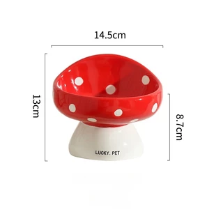 BHQ พร้อมส่ง ชามอาหารแมว ชามอาหารสัตว์เลี้ยง ชามอาหารแมวเซรามิค รูปดอกไม้ ป้องกันการพลิกคว่ํา สุนัข แมว