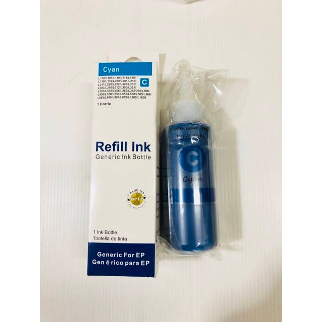 หมึกเติม Epson L100, L110, L120, L200, L210,L220, L300,L310, L350 4 สี (สีดำ,ฟ้า,แดง,เหลือง. พรีเมี่ยม