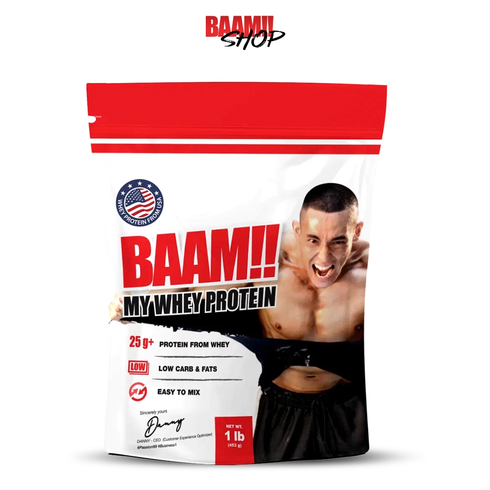 BAAM MY WHEY PROTEIN 1 LB เวย์โปรตีน เพิ่มกล้ามเนื้อ