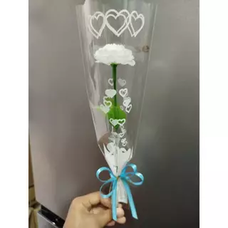 ดอกมะลิ (ช่อ ดอกมะลิวันแม่ สีขาว 1ดอก+ซองสีขาว+โบว์สีฟ้า ) ช่อดอกมะลิปลอมอย่างดี ดอกไม้อย่างดี พร้อมส่งจากไทย