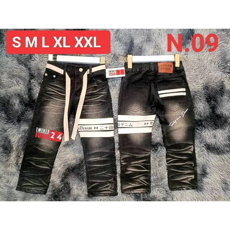 กางเกงยีนส์เด็กขายาวทรงเอ พร้อมเชือก(ของเด็ก) - รูปที่ 2