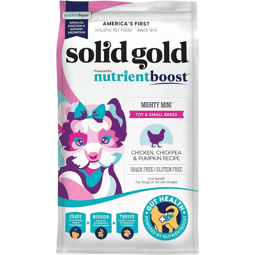 อาหารเม็ดสำหรับสุนัขสายพันธ์เล็ก Solid Gold Nutrient Boost Mighty Mini Chicken 1.70 kg.