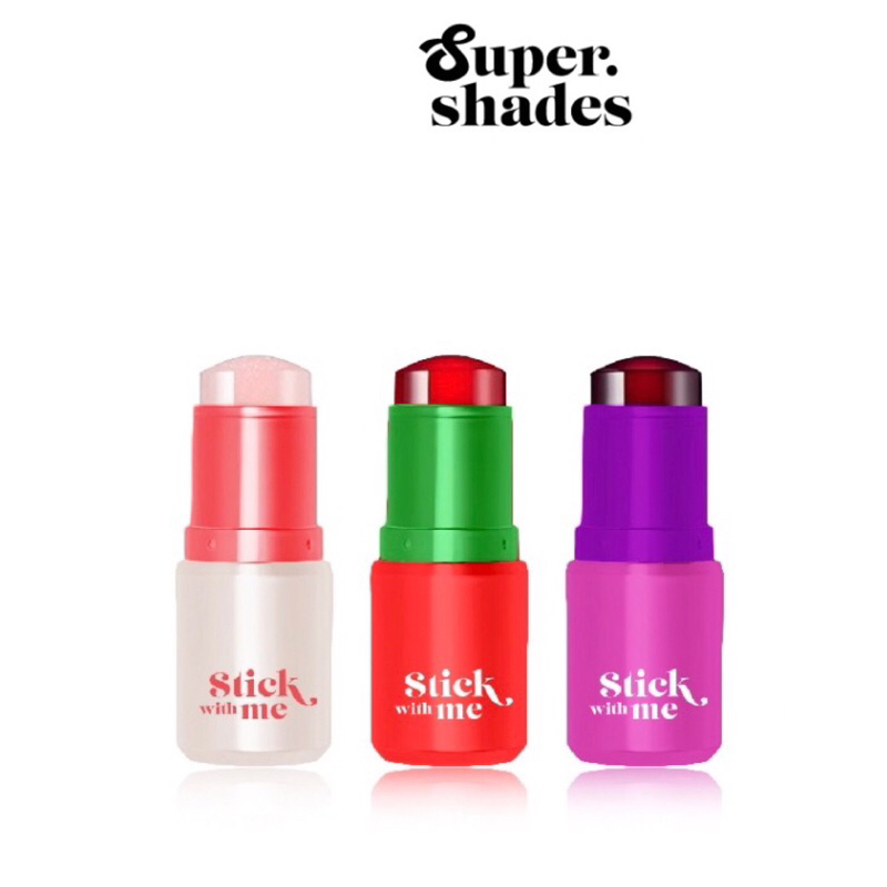 Supershades - Stick With Me Brush บลัชรูปแบบแท่ง หอมกลิ่นผลไม้ ไม่เหนียวเหนอะหนะ เปลี่ยนสีชมพูตามค่า PH ติดทนยาวนาน