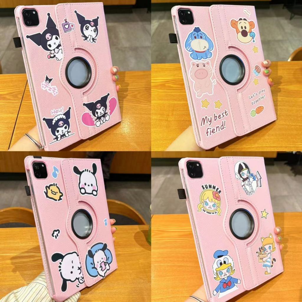 24 ชั่วโมงส่ง สีชมพู การ์ตูน เคส for iPad pro 2024 11 Gen10 10.9 2022 Gen9 10.2 เคสไอแพด Air4 5 Case การหมุน360 น่ารัก