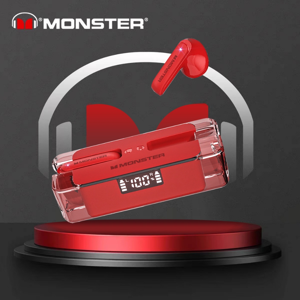 Monster XKT08s หูฟังบลูทูธไร้สาย บลูทูธ5.3 คุณภาพเสียงดี สําหรับกีฬา เล่นเกม การโทร ลดเสียงรบกวน