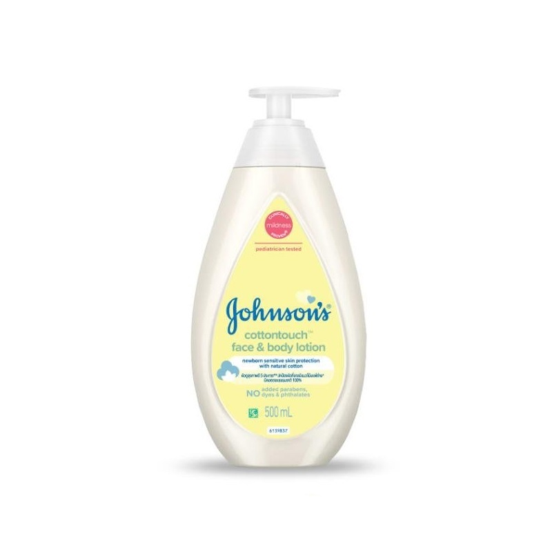Johnson's จอห์นสัน เบบี้ คอตตอนทัช เฟช แอนด์ บอดี้โลชั่น ขนาด 500 มล แพ็ค 1 ขวด