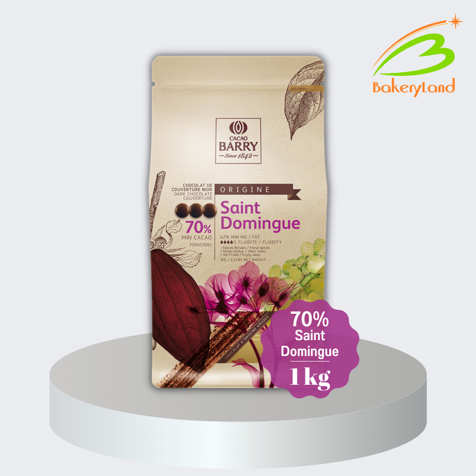 ช็อกโกแลต คาเคาแบร์รี่ Dark Chocolate SAINT-DOMINGUE 70% Cacao Barry 1 kg