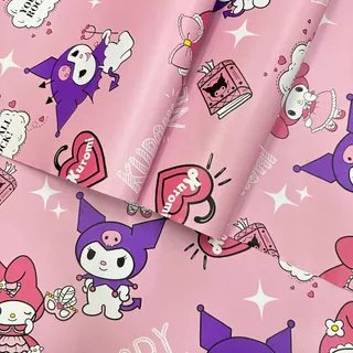 วอลเปเปอร์ติดผนัง Kuromi PVC กาวในตัว กันน้ำ ติดเองได้ กว้าง 45 ซม. Wallpaper Sticker