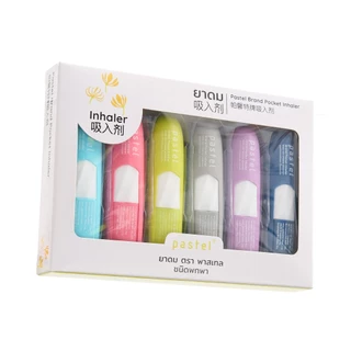 pastel pocket inhaler ยาดมชนิดพกพากลิ่นออริจินัล(แบบกล่อง มี 6 ชิ้น)