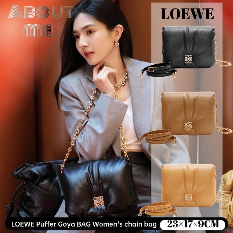 LOEWE Puffer Goya BAG Women's chain bag 🌸 กระเป๋าสะพายข้าง Loewe