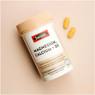 Swisse Ultiboost Magnesium Calcium + Vitamin D 120 Tablets รองรับการทำงานของกล้ามเนื้อ สุขภาพกระดูก