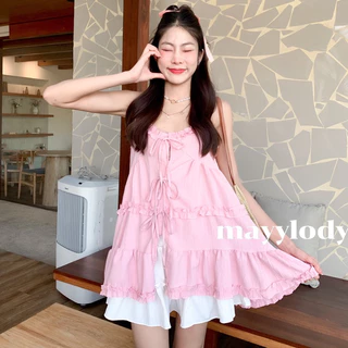 ❤️mayylody❤️ เสื้อสายเดี่ยว สไตล์เกาหลี ใส่เป็นเลเยอร์ตัวนอกน่ารักสุดๆ ผ้าเปลือกไม้นุ่มฟู อกถึง-38 นิ้ว (เสื้อโคเรีย)