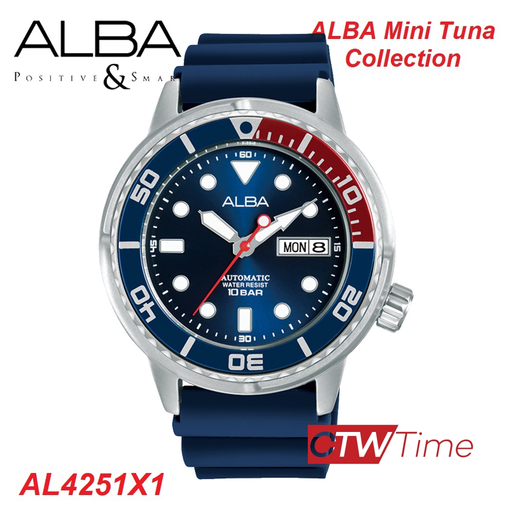 ALBA Mini Tuna Automatic นาฬิกาข้อมือผู้ชาย สายสแตนเลส , สายยาง รุ่น AL4243X / AL4245X / AL4247X / A