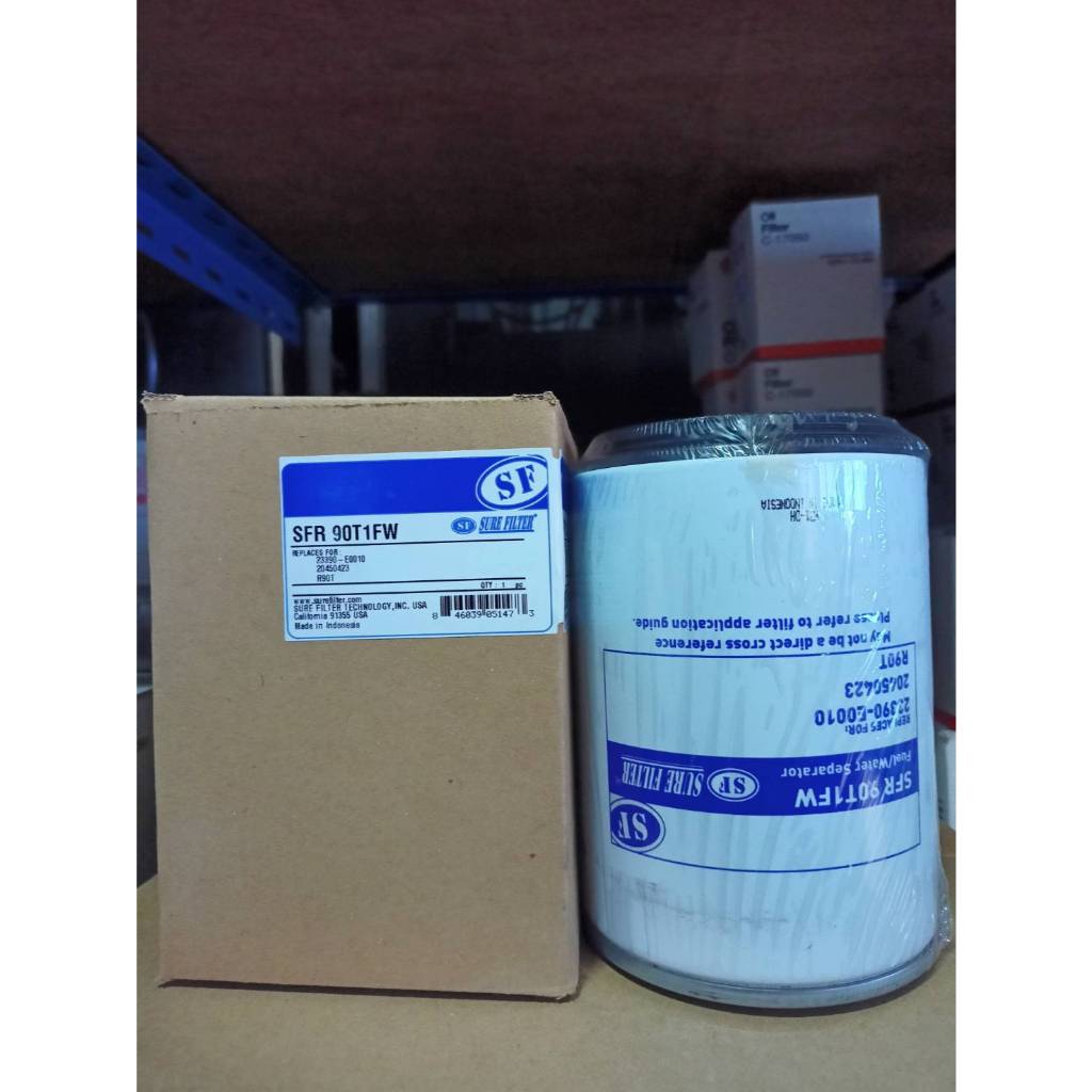 SURE FILTER,SFR-90T1FW,กรองดักน้ำ/โซล่า,HINO 23390-E0010 23401-1700,VOLVO 20450423,CLAAS 0007733140,FOTON 1105111500002