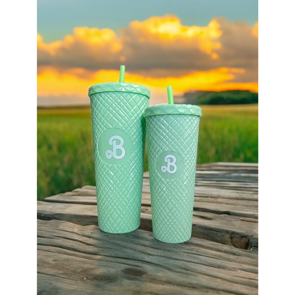 พร้อมส่ง เซตแก้วน้ำ Barbies งานพลาสติกหนา (ได้กล่องพร้อมหลอด) ส่งจากไทย - รูปที่ 2