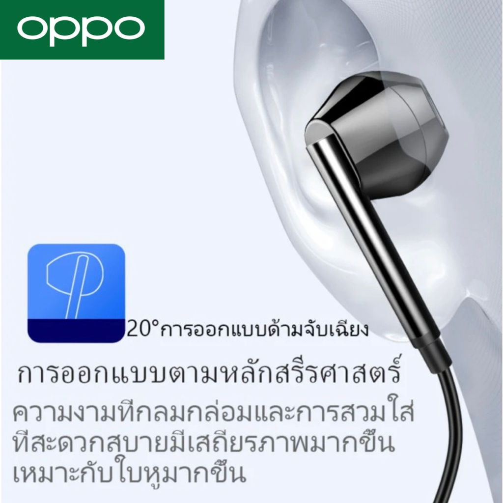 หูฟัง สมอลทอล์ค Aux 3.5mm สำหรับ OPPO ออปโป้ A58 รูปทรงสวมใส่สบาย เสียงดี เบสนุ่ม เพิ่ม-ลดระดับเสียง M15