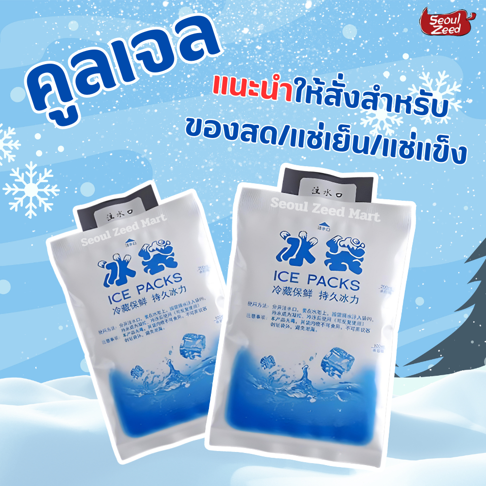 คูลเจล เจลเก็บความเย็นสำหรับของสด ของแช่เย็น/แช่แข็งสินค้าในร้าน (200mlx2ถุง)