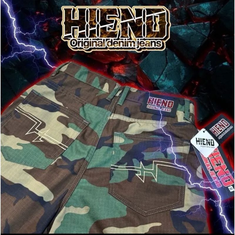 HIEND กางเกงทหารขายาวแถมป้ายห้อย