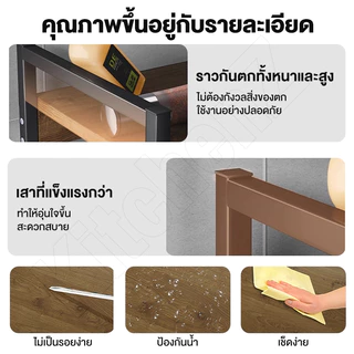KZ ชั้นวางไมโครเวฟ ทำจากแผ่นไม้โครงเหล็ก ที่วางไมโครเวฟ แข็งแรงทนทาน กันน้ำไม่เป็นสนิม ชั้นวางของในครัว รองรับได้100กก.