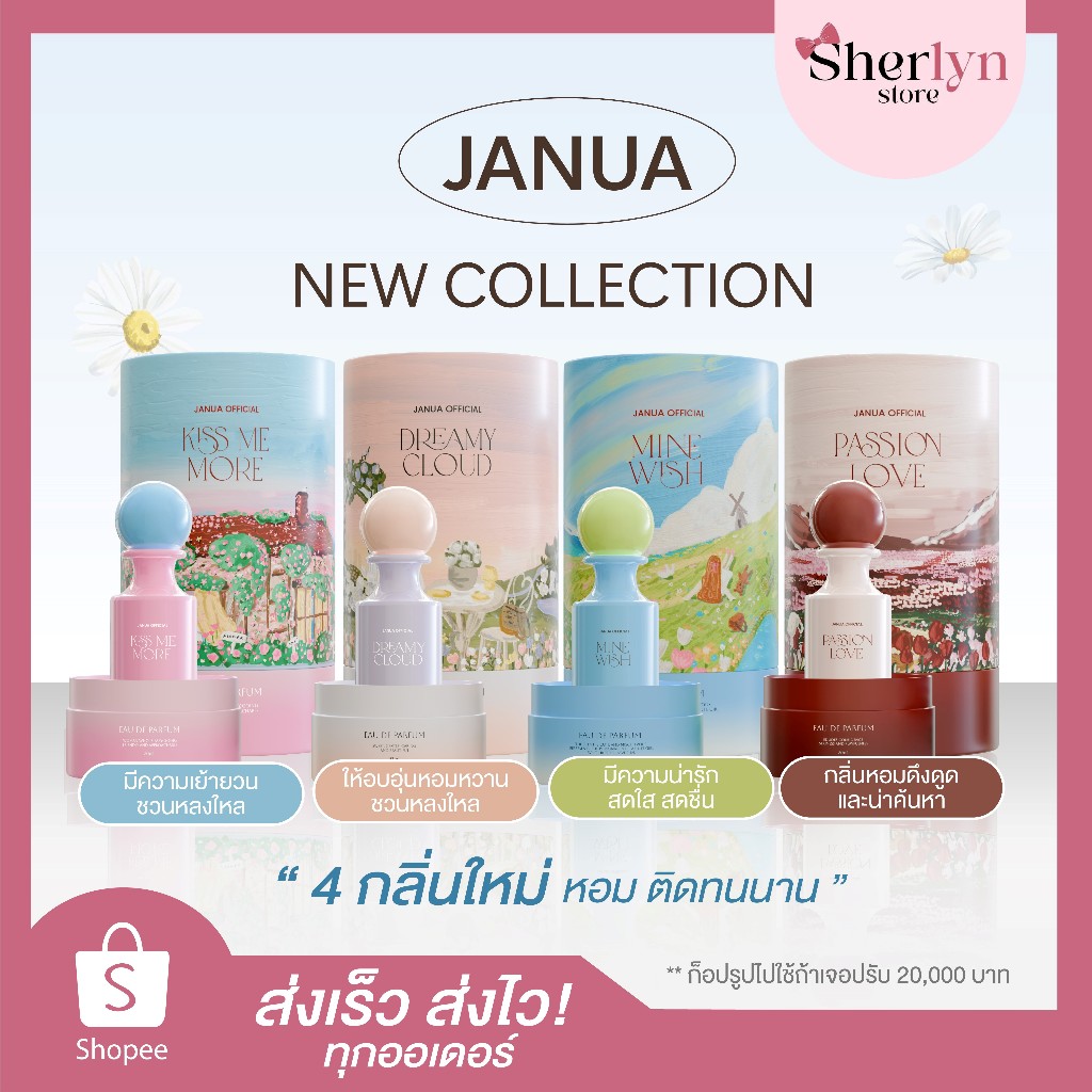 💝พร้อมส่ง💝 JANUA น้ำหอม Parfum หอม เสน่ห์ เย้ายวน หวาน ผู้หญิง 🩷 KISS ME MORE 🩶 DREAMY CLOUD 🩵 MINE 