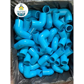 PVC (10ตัว) ข้องอ 90 องศา ขนาด 1/2 นิ้ว หรือ 4 หุน ใช้สวมท่อ PVC ฟ้า มาตรฐานทั่วไป พร้อมส่ง