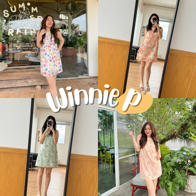 93 FAVORS l "Winnie P" เดรสแขนกุด ผ้าทอลายพิเศษ มาพร้อมซับใน มีกระเป๋าข้าง