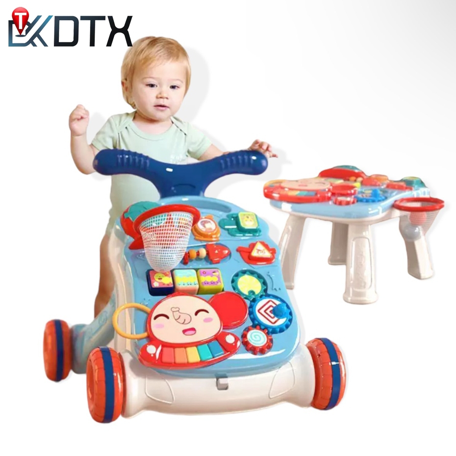 DTX รถหัดเดิน 2in1 รถผลักเดิน ปรับระดับได้ สีสดใส แปรงร่างเป็นโต๊ะมหาสนุกได้ ของเล่นเด็ก