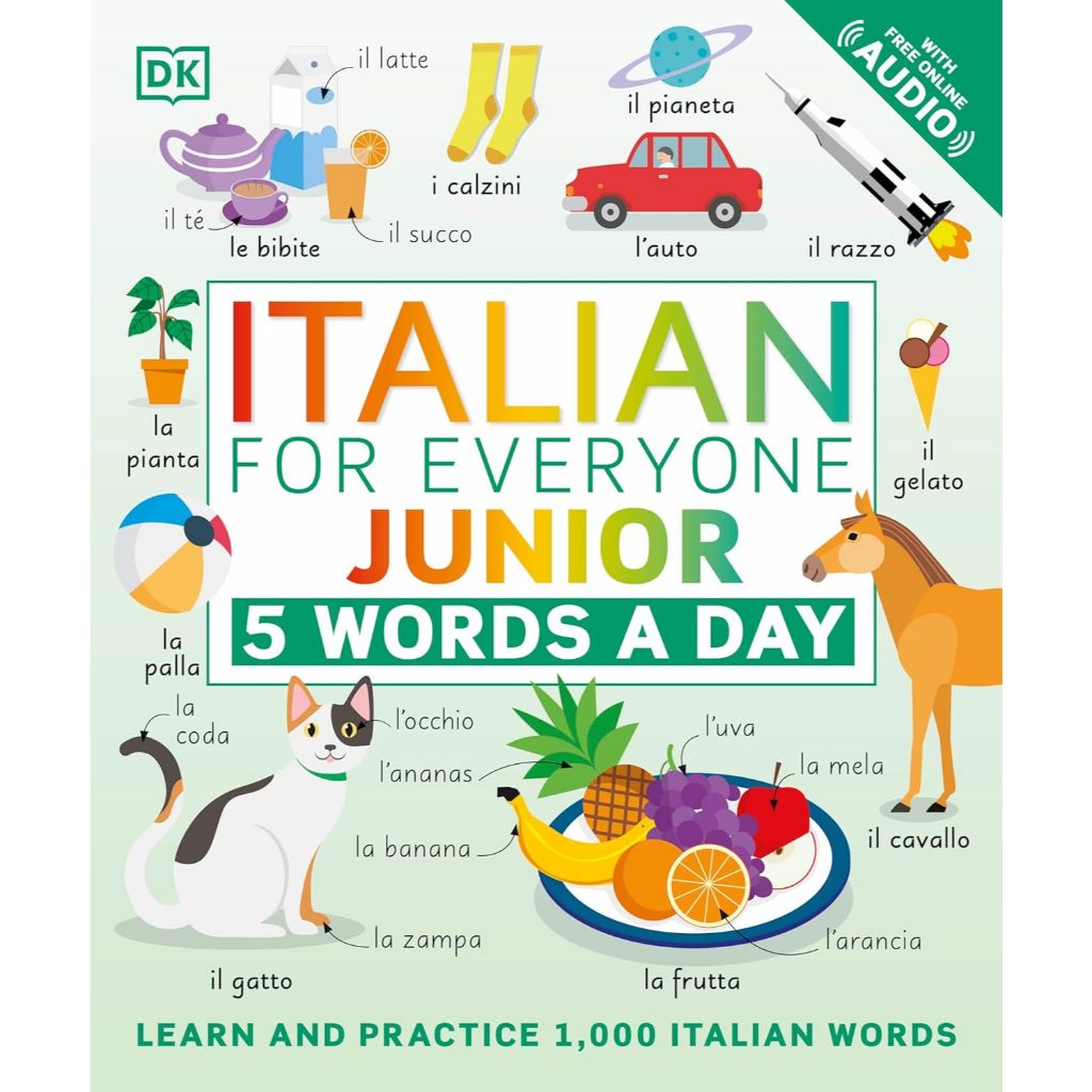 9780744036794 ITALIAN FOR EVERYONE JUNIOR: 5 WORDS A DAY (WITH FREE ONLINE AUDIO)