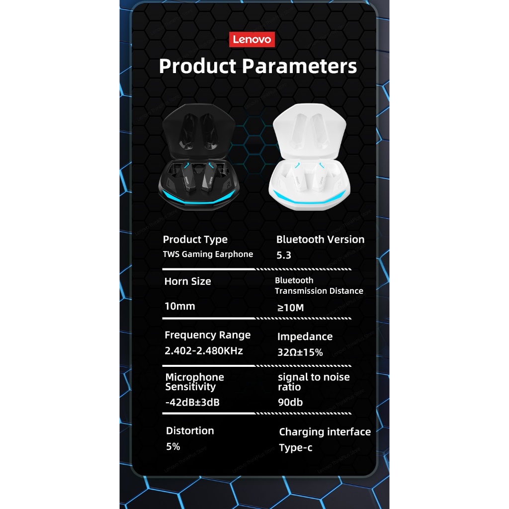 Lenovo Bridio GM2 PRO หูฟังบลูทูธ bluetooth 5.3 หูฟังบลูทูธไร้สาย HiFi หูฟังไร้สาย